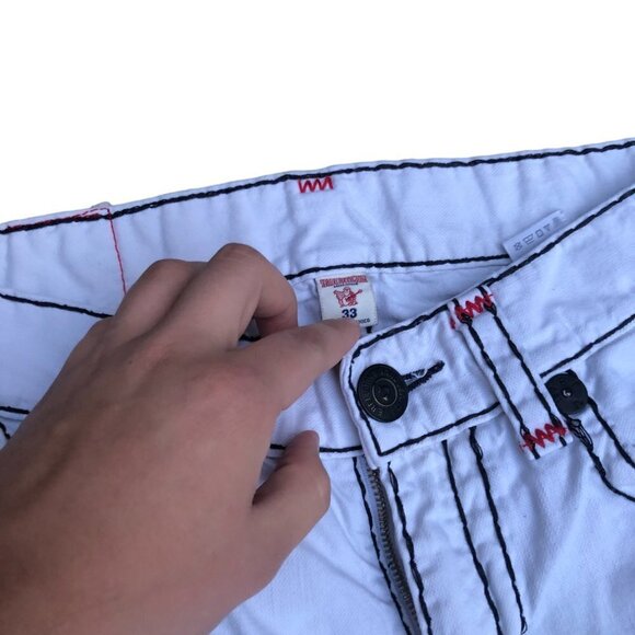 Vintage True Religion Jeans Size 33 White Super T - Picture 12 of 12